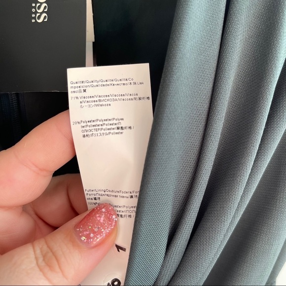 Hugo Boss Forrest Green Faux Wrap Dress - Picture 8 of 10